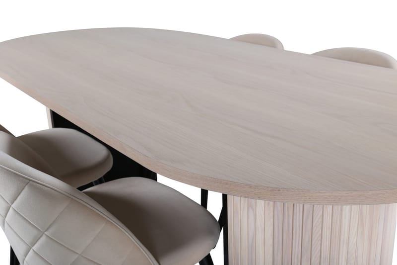 Oval spisegruppe Venture Home Bianca, Velvet Hvitlasert - Møbler - Bord - Spisegrupper