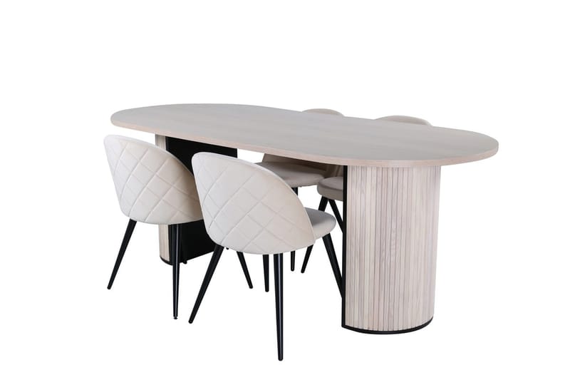 Oval spisegruppe Venture Home Bianca, Velvet Hvitlasert - Møbler - Bord - Spisegrupper