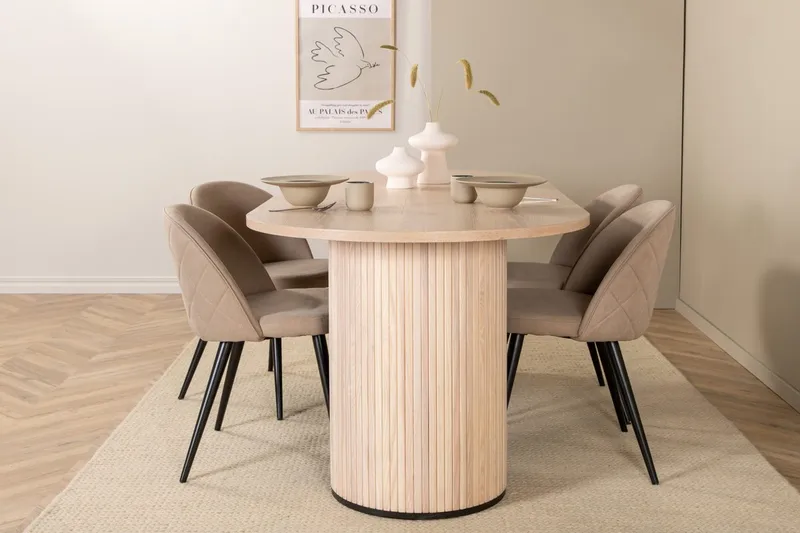 Oval spisegruppe Venture Home Bianca, Velvet Hvitlasert