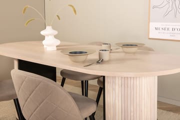 Oval spisegruppe Venture Home Bianca, Velvet Hvitlasert - Møbler - Bord - Spisegrupper