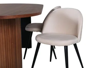 Oval spisegruppe Venture Home Bianca, Velvet Mørkt tre - Møbler - Bord - Spisegrupper