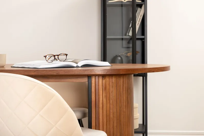 Oval spisegruppe Venture Home Bianca, Velvet Mørkt tre - Møbler - Bord - Spisegrupper
