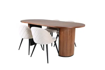 Oval spisegruppe Venture Home Bianca, Velvet Mørkt tre - Møbler - Bord - Spisegrupper