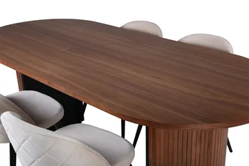Oval spisegruppe Venture Home Bianca, Velvet Mørkt tre - Møbler - Bord - Spisegrupper