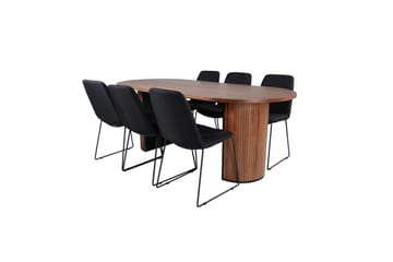Ovalt spisesett Bianca, Muce - 200x90x75 - Møbler - Bord - Spisegrupper