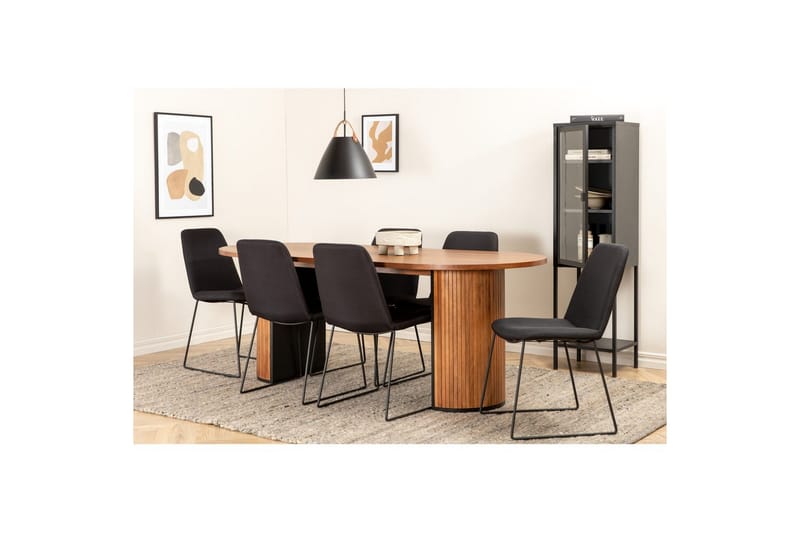 Ovalt spisesett Bianca, Muce - 200x90x75 - Møbler - Bord - Spisegrupper