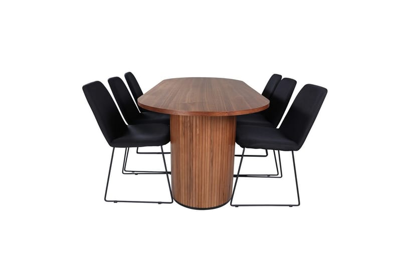 Ovalt spisesett Bianca, Muce - 200x90x75 - Møbler - Bord - Spisegrupper