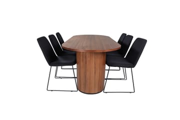 Ovalt spisesett Bianca, Muce - 200x90x75 - Møbler - Bord - Spisegrupper
