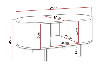 Pantego Sofabord 100x52 cm - Brun - Møbler - Bord - Sofabord