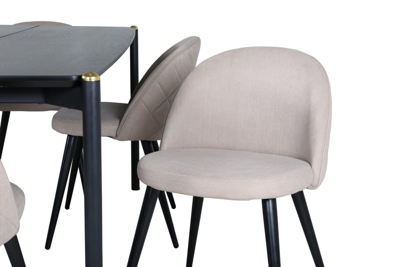 Pelle Spisegruppe 190 cm Rektangulær med 6 Velvet-stoler - Beige - Møbler - Bord - Spisegrupper