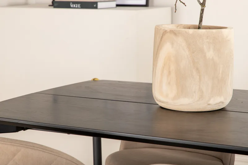 Pelle Spisegruppe 190 cm Rektangulær med 6 Velvet-stoler - Beige - Møbler - Bord - Spisegrupper