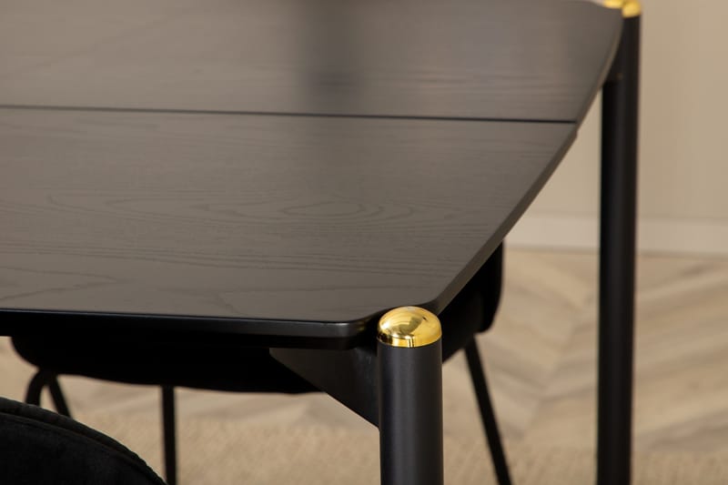 Pelle Spisegruppe 190 cm Rektangulær med 6 Wrinkles-stoler - Sort - Møbler - Bord - Spisegrupper