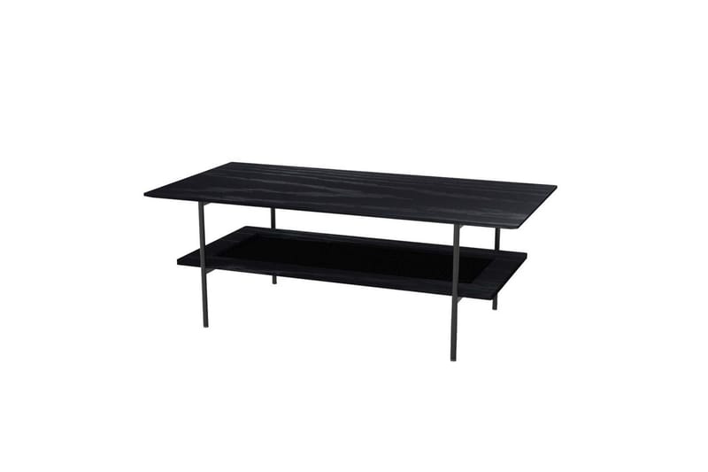 Pensacola 110 cm Rektangulært Sofabord med Hylle i Malt Tre, Svart
