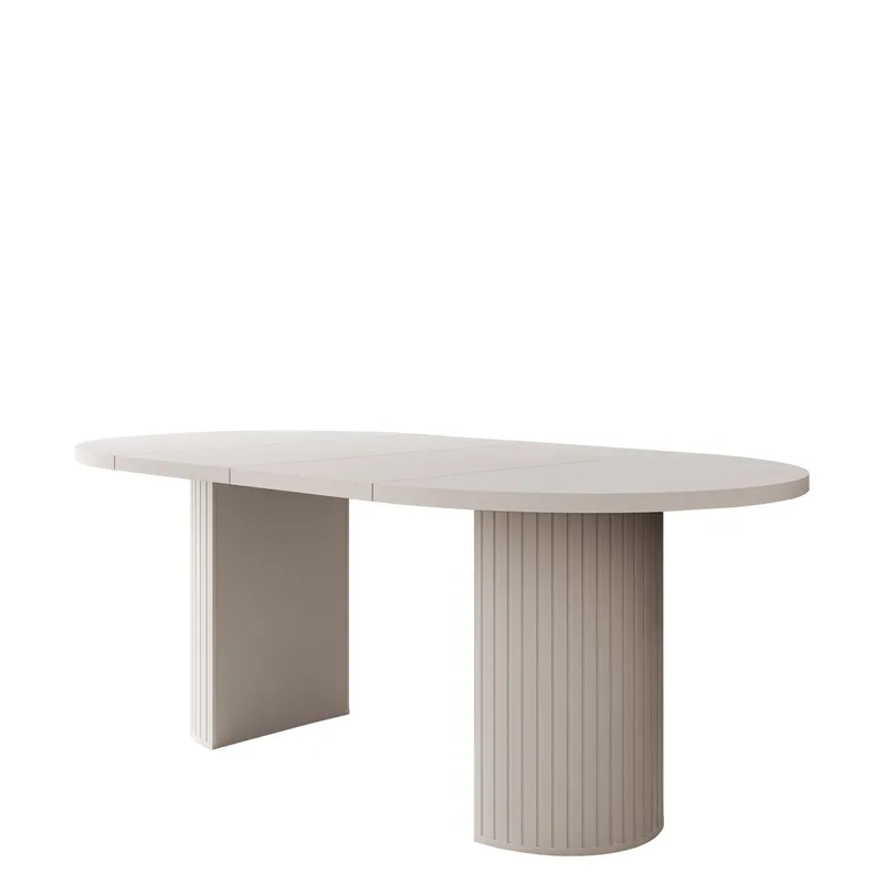 Pernor Uttrekkbart Ovalt Spisebord 100–188 cm med Lyst Treutseende - Beige - Møbler - Bord - Spisebord & kjøkkenbord