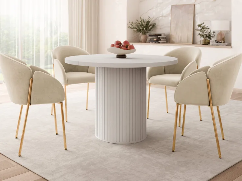 Pernor Uttrekkbart Ovalt Spisebord 100–188 cm med Lyst Treutseende - Beige - Møbler - Bord - Spisebord & kjøkkenbord