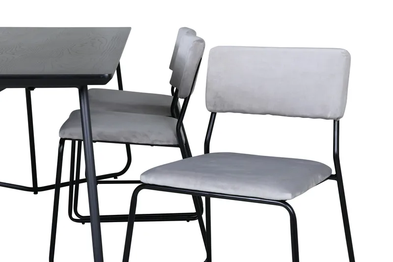 Petra Spisegruppe 190 cm Rektangulær med 6 Kenth Stoler - Sort - Møbler - Bord - Spisegrupper