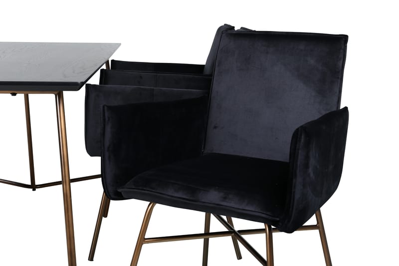 Petra Spisegruppe 190 cm Rektangulær med 6 Petra Stoler - Sort - Møbler - Bord - Spisegrupper