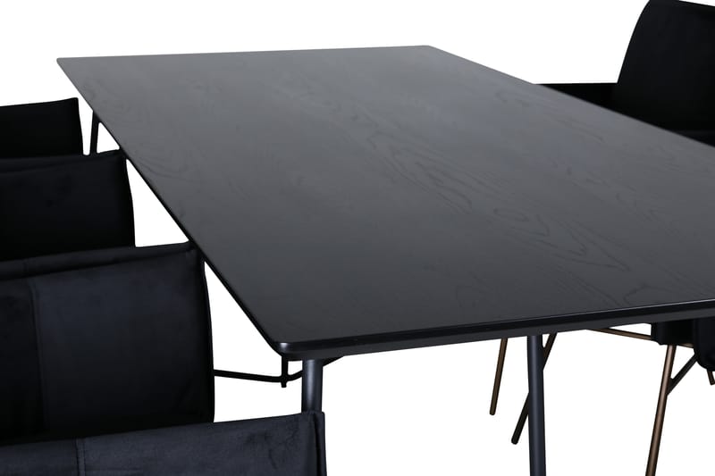 Petra Spisegruppe 190 cm Rektangulær med 6 Petra Stoler - Sort - Møbler - Bord - Spisegrupper