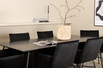 Petra Spisegruppe 190 cm Rektangulær med 6 Petra Stoler - Sort - Møbler - Bord - Spisegrupper