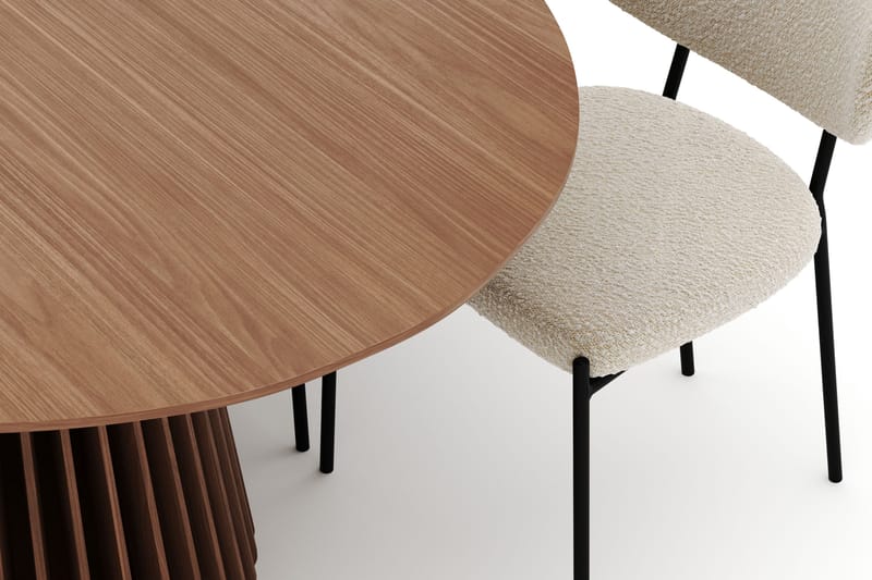 Peyra Ovalt Spisebord 200 cm med 6 Gemmiano Stoler - Valnøtt - Møbler - Bord - Spisegrupper