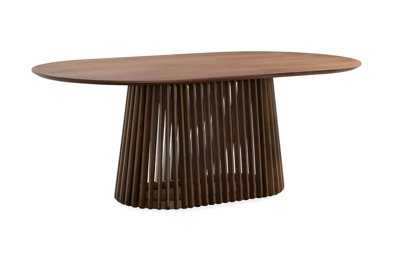 Peyra Ovalt Spisebord 200 cm med 6 Sawako Stoler - Valnøtt - Møbler - Bord - Spisegrupper