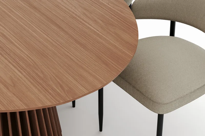 Peyra Ovalt Spisebord 200 cm med 6 Sawako Stoler - Valnøtt - Møbler - Bord - Spisegrupper