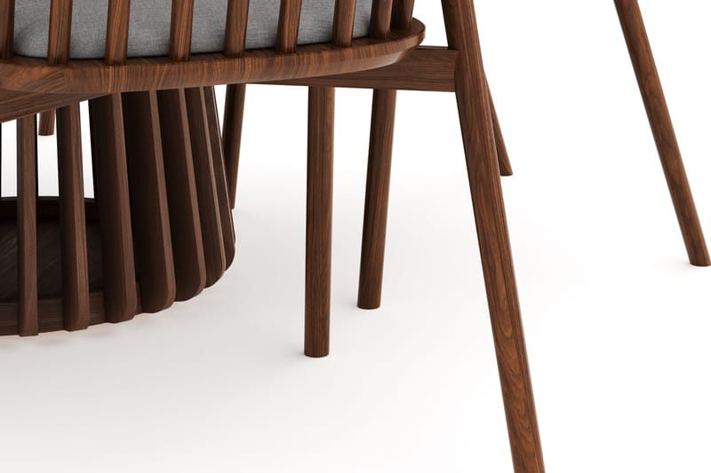 Peyra Rund Spisegruppe 120 cm med 4 Noira Spisestoler - Valnøtt - Møbler - Bord - Spisegrupper