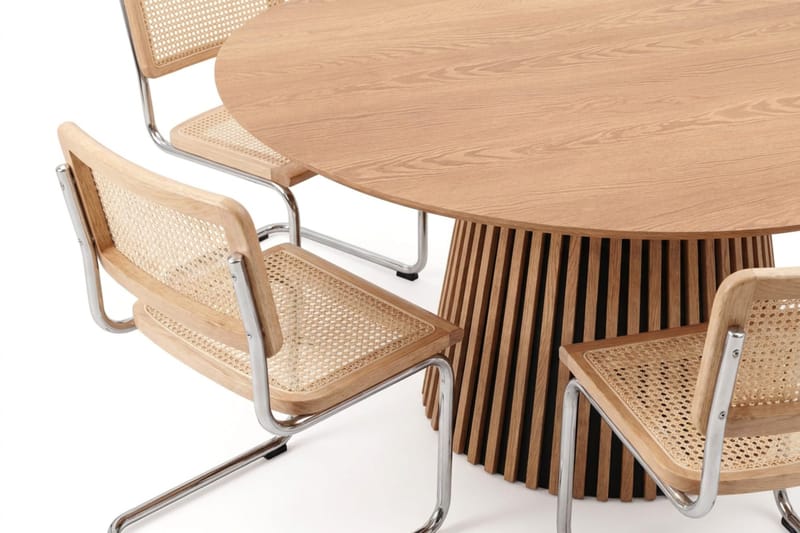 Peyra rund spisegruppe 180 cm eik med 8 Build spisestoler - Eik - Møbler - Bord - Spisegrupper