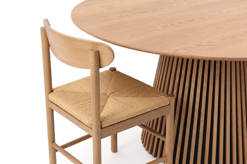Peyra rund spisegruppe 180 cm eik med 8 Malte-spisestoler - Eik - Møbler - Bord - Spisegrupper