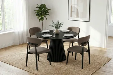 Peyra rundt spisebord 110 cm finér - Svartbeiset eik - Møbler - Bord - Spisebord & kjøkkenbord