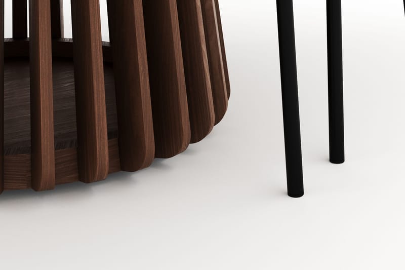 Peyra Rundt Spisebord 120 cm med 4 Gemmiano Stoler - Valnøtt - Møbler - Bord - Spisegrupper