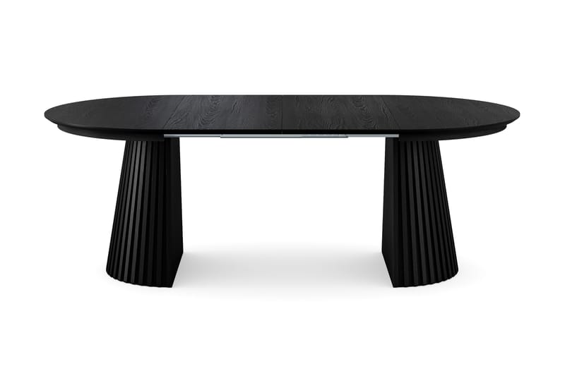 Peyra rundt spisebord uttrekkbart 120–220 cm finér - Svart - Møbler - Bord - Spisebord & kjøkkenbord
