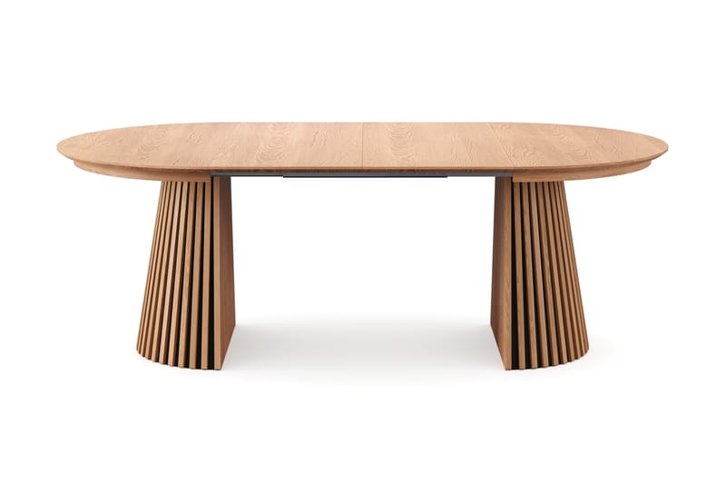 Peyra rundt uttrekkbart spisebord 120–220 cm finér - Eik - Møbler - Bord - Spisebord & kjøkkenbord