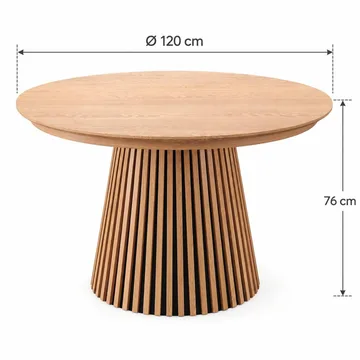 Peyra rundt uttrekkbart spisebord 120–220 cm finer - Eik - Møbler - Bord - Spisebord & kjøkkenbord