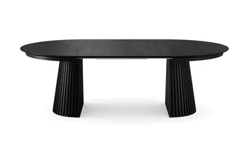 Peyra rundt uttrekkbart spisebord 140–240 cm finér - Svart - Møbler - Bord - Spisebord & kjøkkenbord