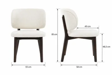 Peyra Rundt Uttrekkbart Spisegruppe 120-220 cm – Spisebord med 4 Eira Spisestoler i Tre med Røkt Eik-utseende - Mørkebrun - Møbler - Bord - Spisegrupper