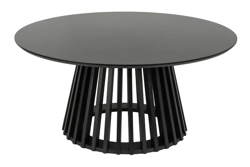 Peyra salongbord satsbord rundt 86/60 cm finér - Svart - Møbler - Bord - Sofabord