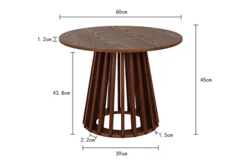 Peyra Sofabord Rundt 60 cm Finér - Valnøtt - Møbler - Bord - Sofabord