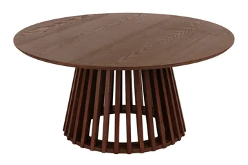 Peyra Sofabord Satsbord Rundt 86/60 cm Finér - Valnøtt - Møbler - Bord - Sofabord
