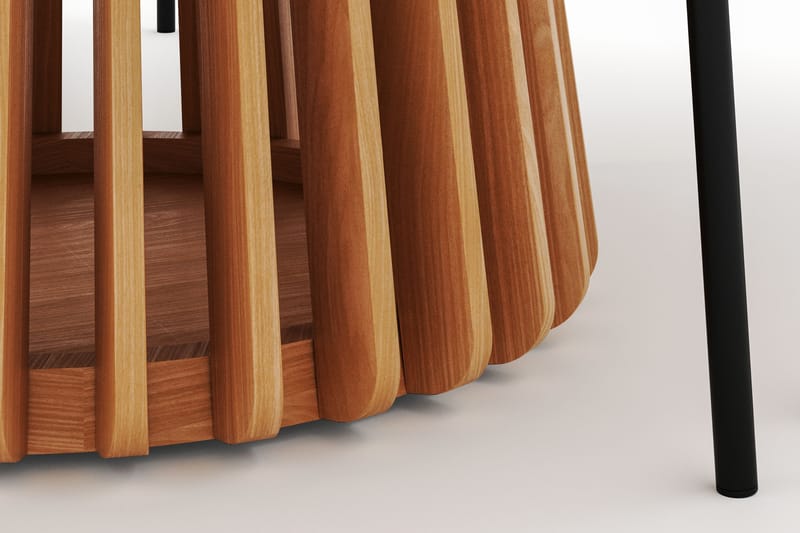 Peyra Spisebord 120 cm Rundt med 4 Gemmiano Stoler - Natur - Møbler - Bord - Spisegrupper