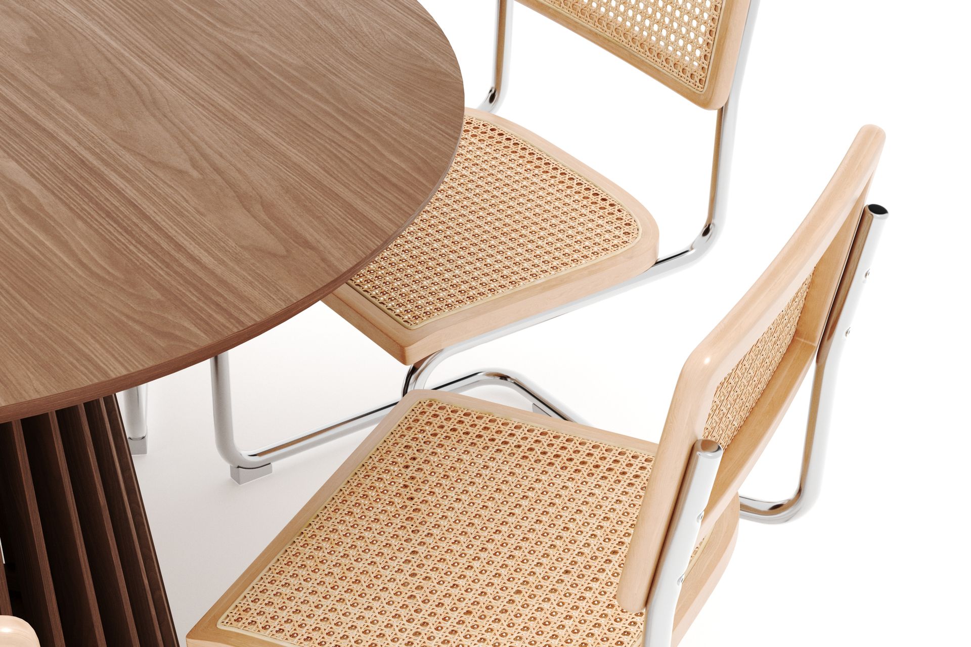 Peyra Spisebord 120 cm Rundt med 6 stk Build Matstkolar - Valnøtt - Møbler - Bord - Spisegrupper