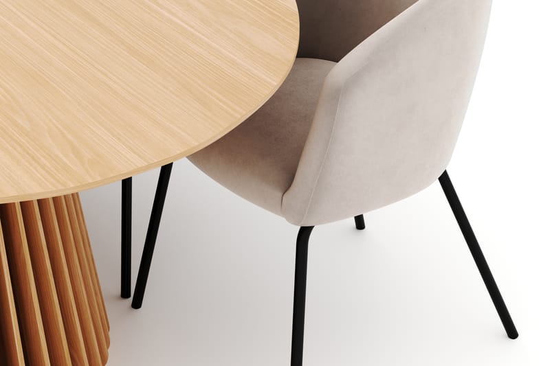 Peyra Spisebord 200 cm Oval med 6 Berit Stoler - Natur - Møbler - Bord - Spisegrupper