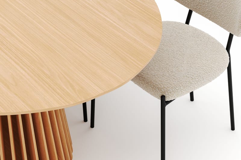 Peyra Spisebord 200 cm Oval med 6 Gemmiano Stoler - Natur - Møbler - Bord - Spisegrupper