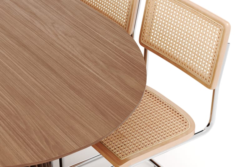 Peyra Spisebord 200 cm Ovalt med 6 stk Build Matstkolar - Valnøtt - Møbler - Bord - Spisegrupper