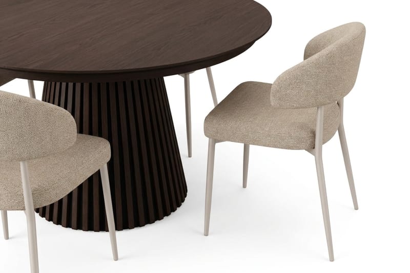Peyra Spisegruppe med forlengelse 120-220 cm med 4 Sawako Spisestoler - Røkt eik - Møbler - Bord - Spisegrupper