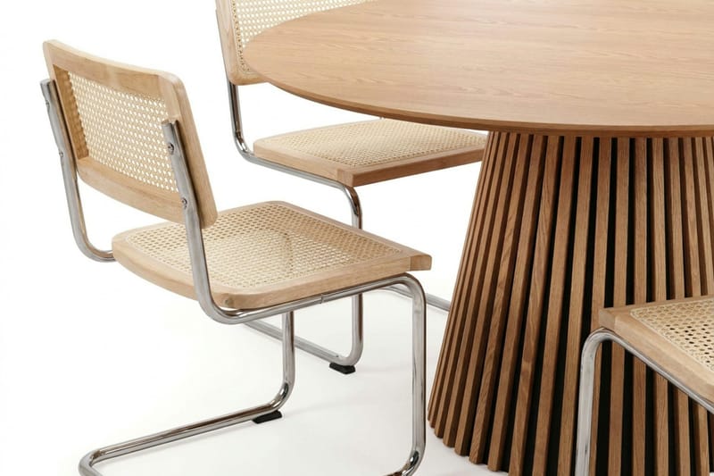Peyra spisegruppe rund 150 cm eik med 6 Build spisestoler - Eik - Møbler - Bord - Spisegrupper