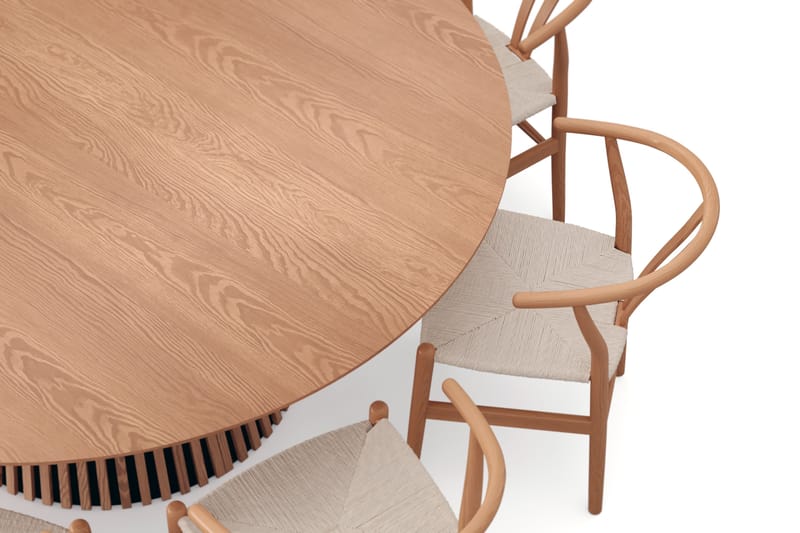 Peyra spisegruppe rund 180 cm eik med 8 Dastoori spisestoler - Eik - Møbler - Bord - Spisegrupper