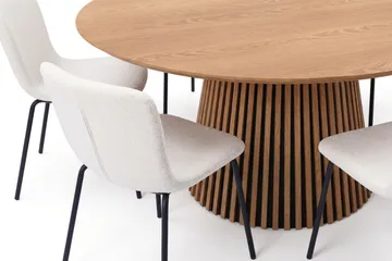 Peyra Spisegruppe rund 180 cm Eik med 8 Katy Spisestoler - Eik - Møbler - Bord - Spisegrupper
