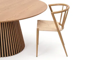 Peyra Spisegruppe rund 180 cm Eik med 8 Winston Spisestoler - Eik - Møbler - Bord - Spisegrupper