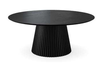 Peyra spisegruppe rund 180 cm svart med 8 Gemmiano spisestoler - Svart - Møbler - Bord - Spisegrupper